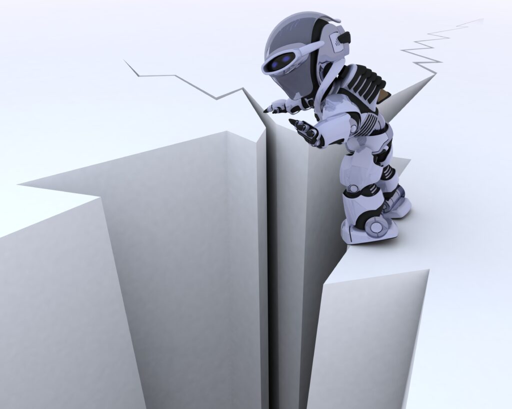 robot on a cliff edge